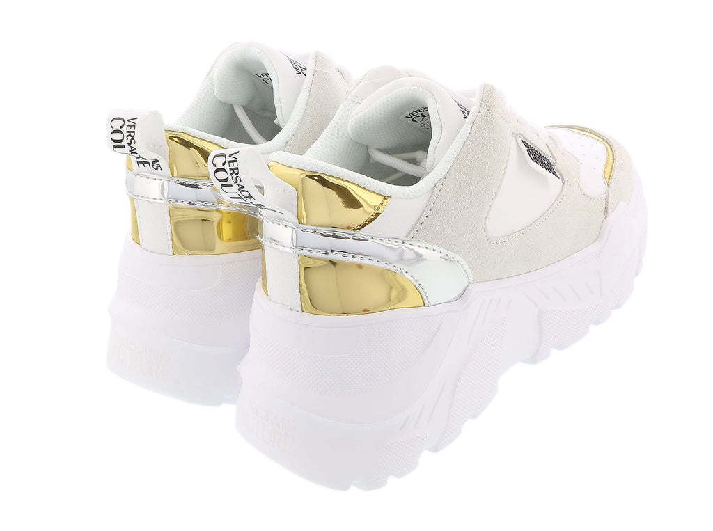 Versace Jeans Couture White/Gold Signature Sneakers-