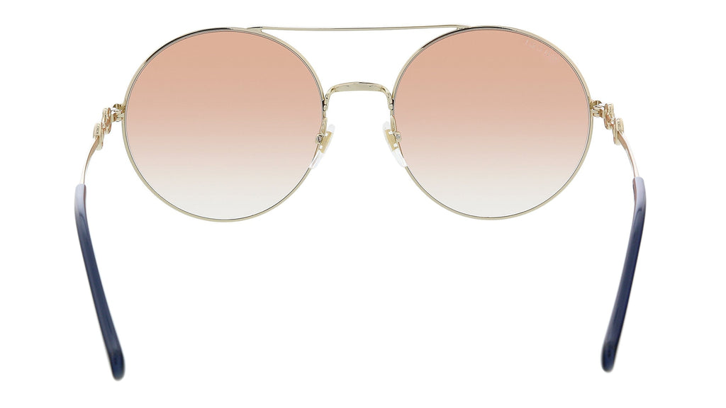 Gucci GG0878S-003 Gold Brow Bar Round Sunglasses