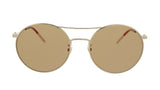 Gucci GG0680S-003 Gold Brow Bar Round Sunglasses