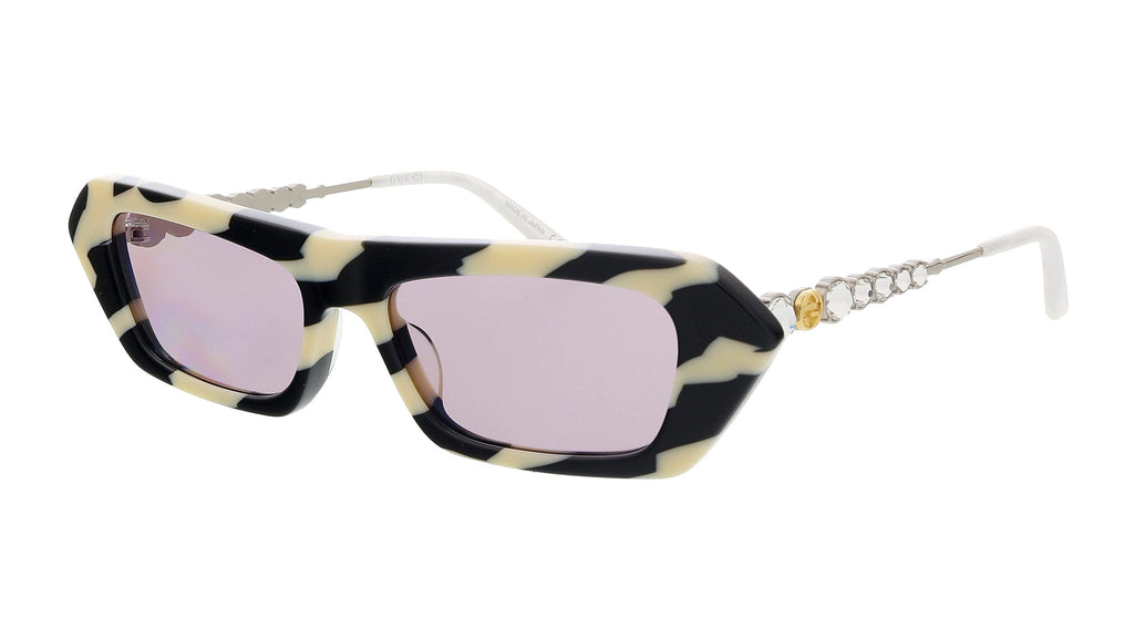 Gucci  Black Geometric Rectangular Sunglasses