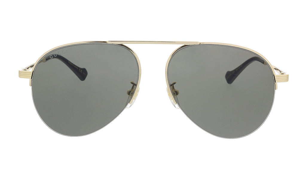 Gucci GG0742S-005 Gold Semi-Rimless Aviator Sunglasses