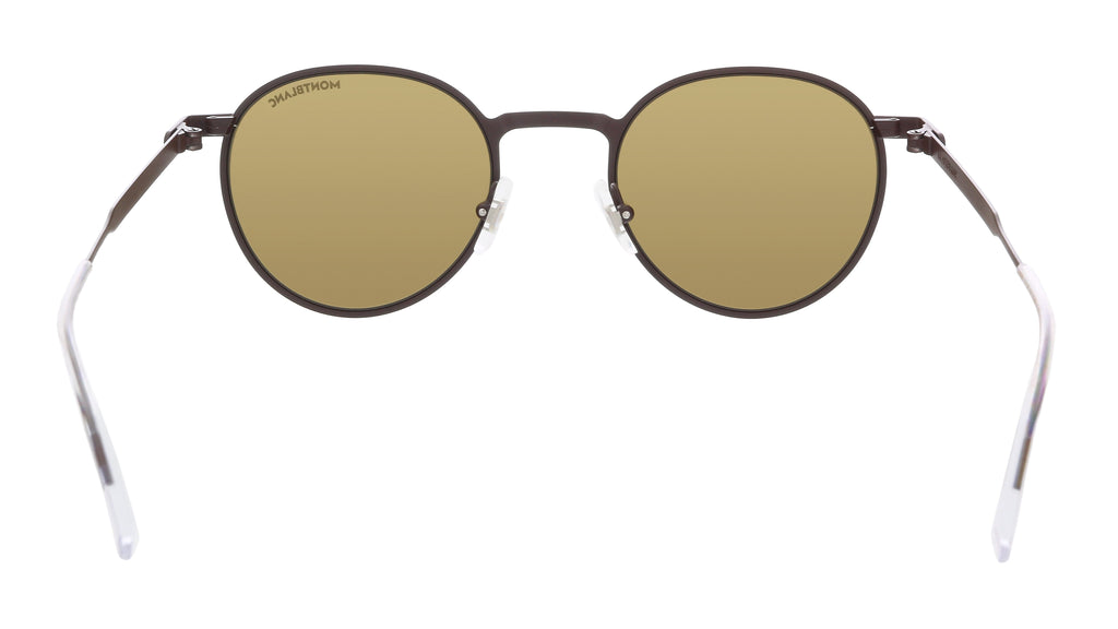 Montblanc MB0144S-003 Brown Round Sunglasses