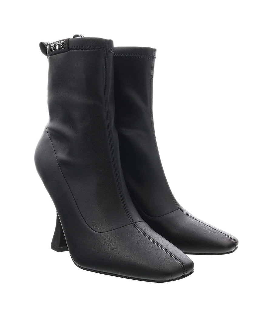 Versace Jeans Couture Black High Heel Ankle Boots-