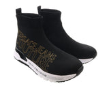 Versace Jeans Couture Black Slip On Signature Knit Ankle Boots-7