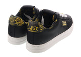 Versace Jeans Couture Black Baroque Print Lace Up Sneakers-