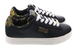 Versace Jeans Couture Black Baroque Print Lace Up Sneakers-