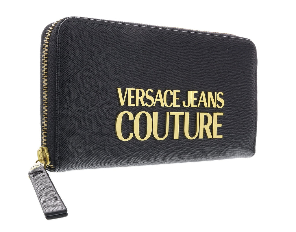 Versace Jeans Couture Black Signature All Around Zip Continental Wallet