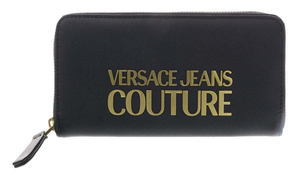 Versace Jeans Couture Black Signature All Around Zip Continental Wallet