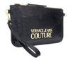 Versace Jeans Couture Black Croco Embossed Wristlet/Crossbody Bag