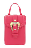 Versace Jeans Couture Coral Oversized Baroque Buckle Mini Shopping Tote Phone Holder