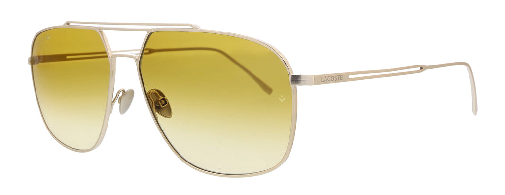 Lacoste Paris Collection  Matte Gold Brow Bar Aviator Sunglasses with Zeiss Lenses