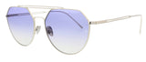 Lacoste Paris Collection  Silver Geometric Round Sunglasses with Zeiss Lenses