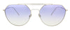 Lacoste Paris Collection L220SPC 41568 Silver Geometric Round Sunglasses with Zeiss Lenses