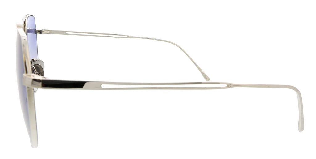 Lacoste Paris Collection L220SPC 41568 Silver Geometric Round Sunglasses with Zeiss Lenses