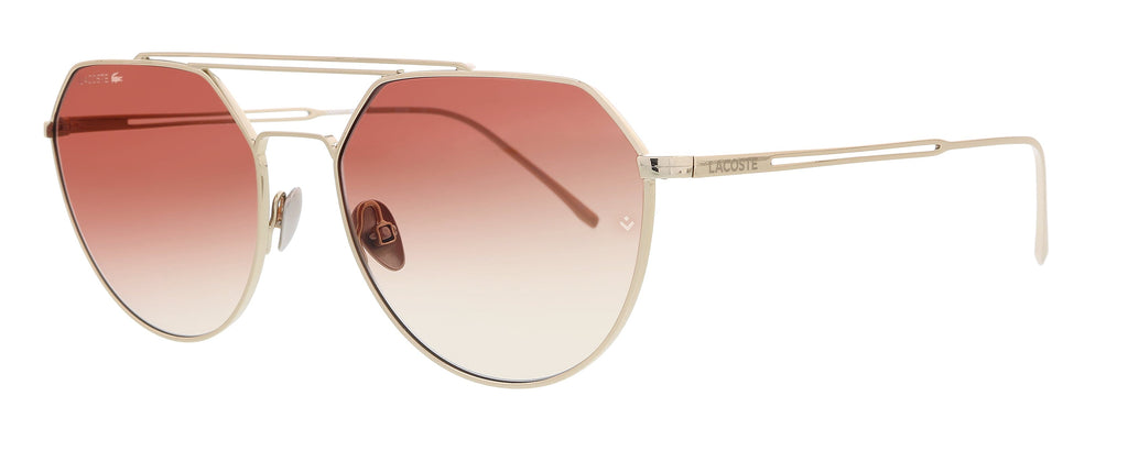Lacoste Paris Collection  Rose Gold Geometric Round Sunglasses with Zeiss Lenses