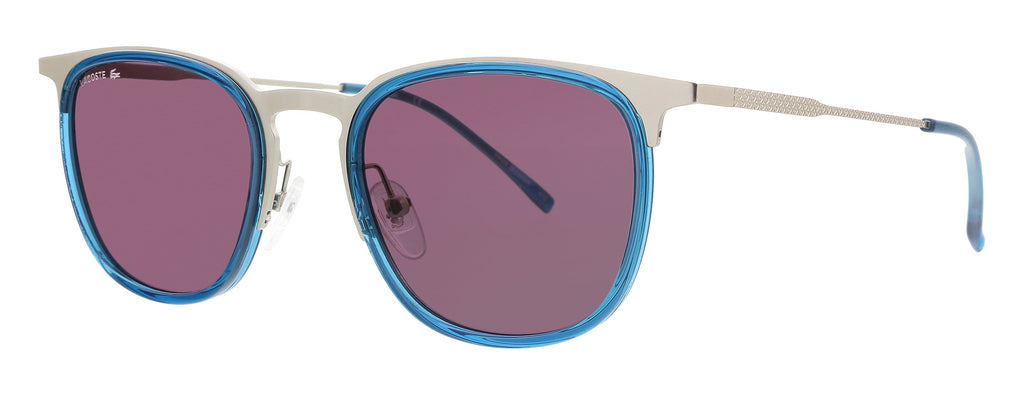 Lacoste  Silver/Blue Modified Round Sunglasses