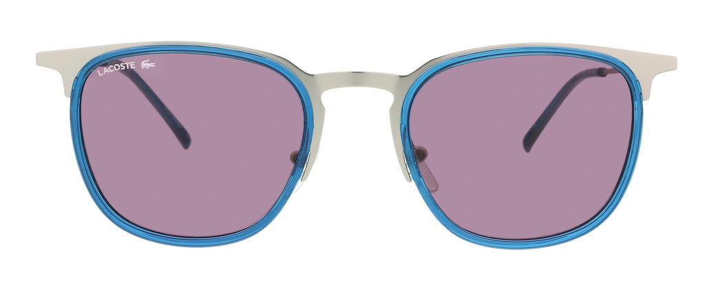 Lacoste L225S 43171 Silver/Blue Modified Round Sunglasses