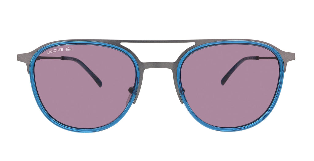 Lacoste L226S 43172 Gunmetal/Blue Modified Round Sunglasses