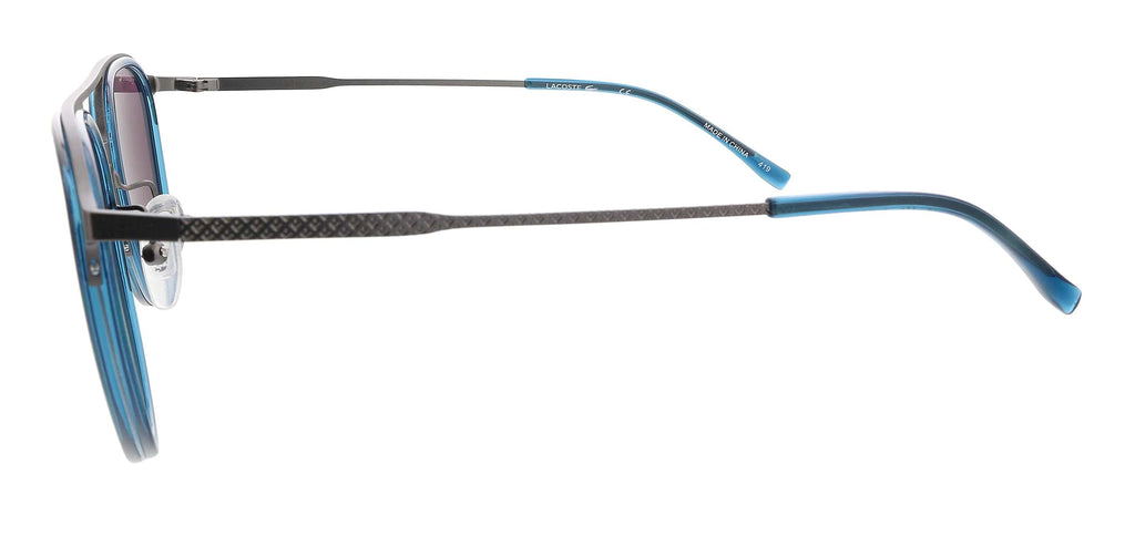 Lacoste L226S 43172 Gunmetal/Blue Modified Round Sunglasses