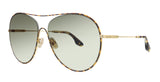 Victoria Beckham  Havana Semi-Rimless Aviator Sunglasses