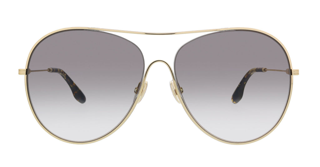 Victoria Beckham VB131S 42267 Gold/Smoke Semi-Rimless Aviator Sunglasses
