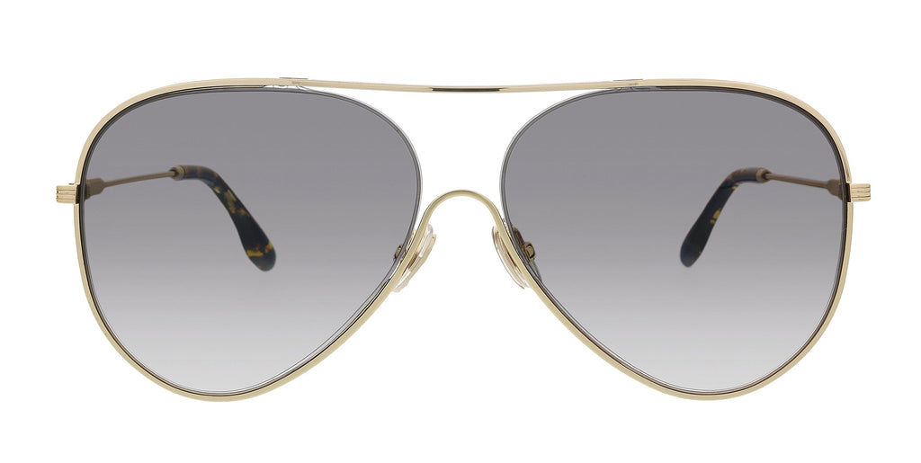 Victoria Beckham VB133S 42259 Gold/Smoke Semi-Rimless Teardrop Aviator Sunglasses