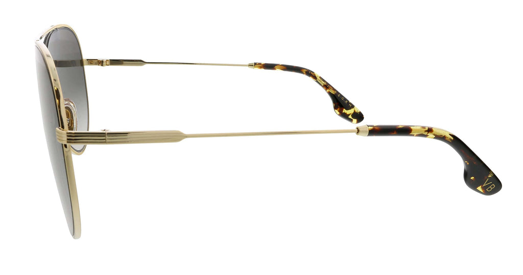Victoria Beckham VB133S 42259 Gold/Smoke Semi-Rimless Teardrop Aviator Sunglasses