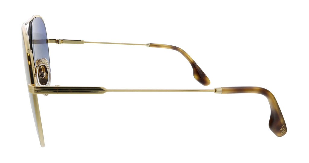 Victoria Beckham VB133S 42259 Gold/Blue Semi-Rimless Teardrop Aviator Sunglasses