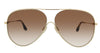 Victoria Beckham VB133S 42259 Gold/Brown Semi-Rimless Teardrop Aviator Sunglasses