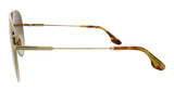 Victoria Beckham VB133S 42259 Gold/Brown Semi-Rimless Teardrop Aviator Sunglasses