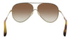 Victoria Beckham VB133S 42259 Gold/Brown Semi-Rimless Teardrop Aviator Sunglasses