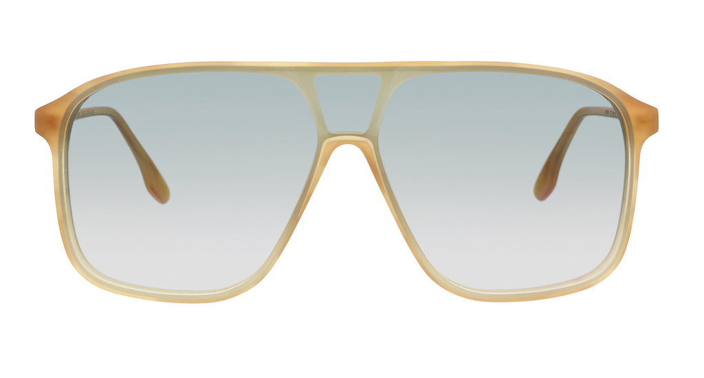 Victoria Beckham VB156S 42255 Striped Honey Shield Aviator Sunglasses