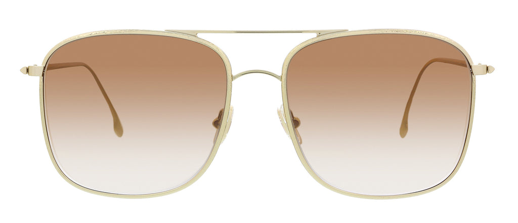 Victoria Beckham VB202S 42306 Gold/Chocolate Square Aviator Sunglasses