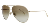 Victoria Beckham  Gold/Khaki Teardrop Aviator Sunglasses