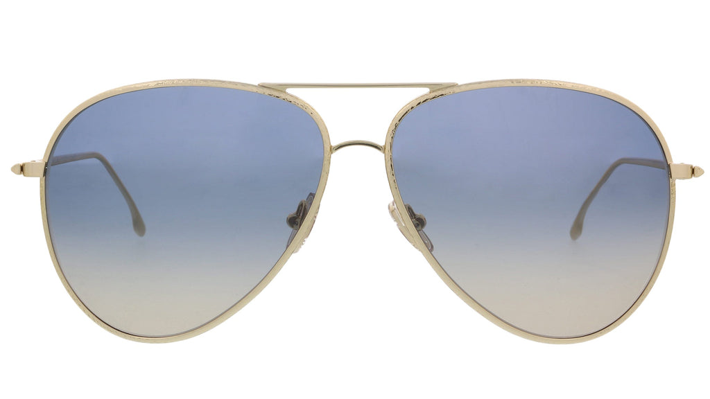 Victoria Beckham VB203S 42307 Gold/Blue Teardrop Aviator Sunglasses