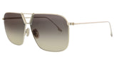 Victoria Beckham  Gold/Brown Geometric Aviator Sunglasses