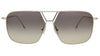 Victoria Beckham VB204S 42305 Gold/Brown Geometric Aviator Sunglasses