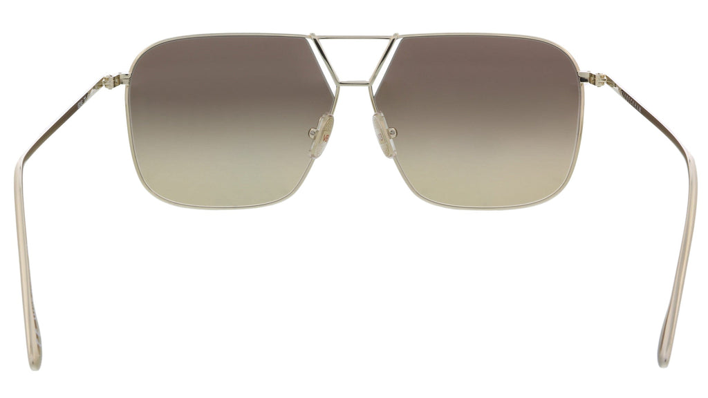 Victoria Beckham VB204S 42305 Gold/Brown Geometric Aviator Sunglasses