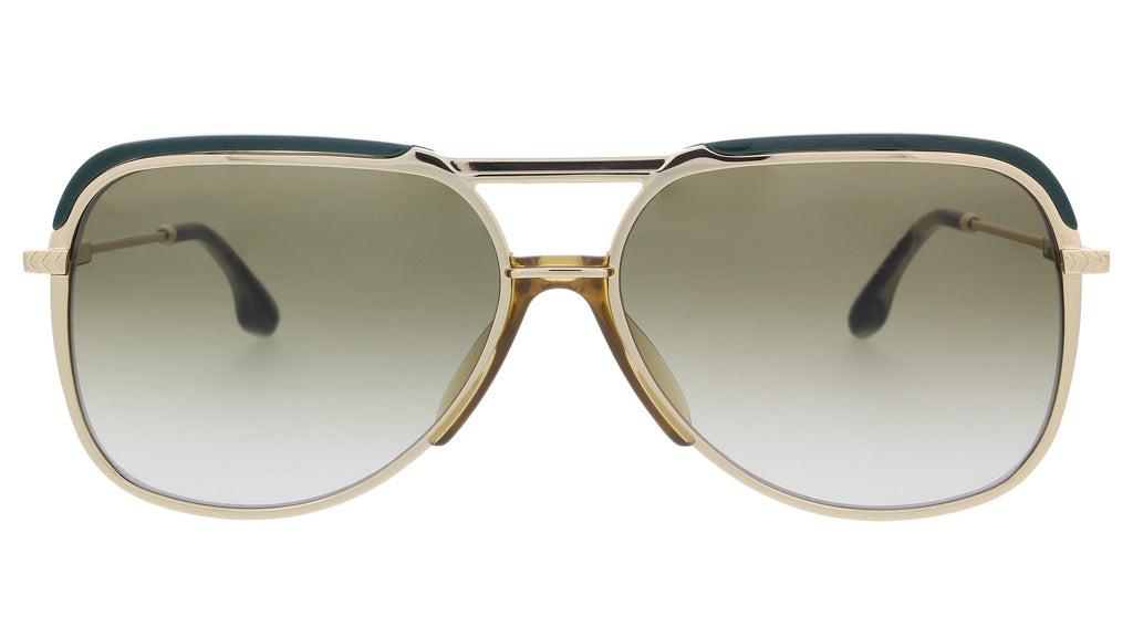Victoria Beckham VB205S 43237 Gold/Sage Gradient Aviator Sunglasses