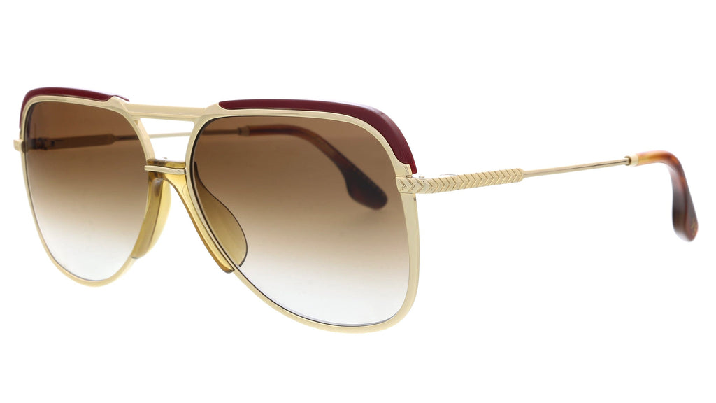 Victoria Beckham  Gold/Brown Gradient Aviator Sunglasses