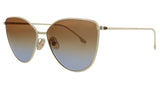 Victoria Beckham  Gold/Brick/Blue Soft Cateye Sunglasses