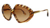 Victoria Beckham  Striped Havana Oversize Geometric Sunglasses