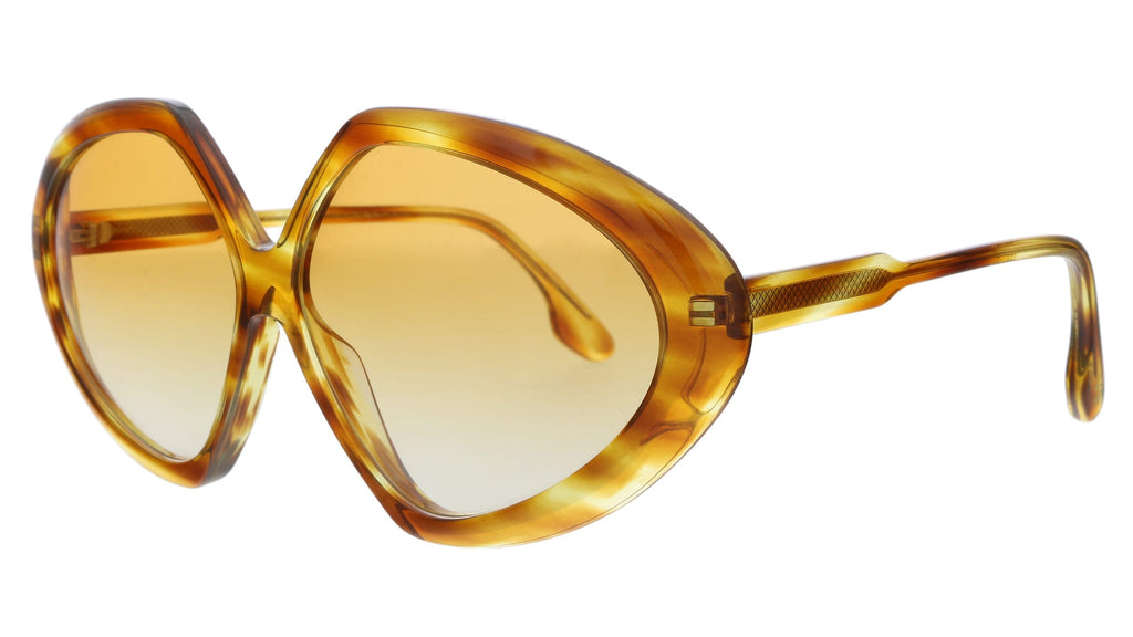 Victoria Beckham  Blonde Havana Oversize Geometric Sunglasses