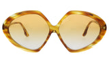 Victoria Beckham VB614S 44137 Blonde Havana Oversize Geometric Sunglasses