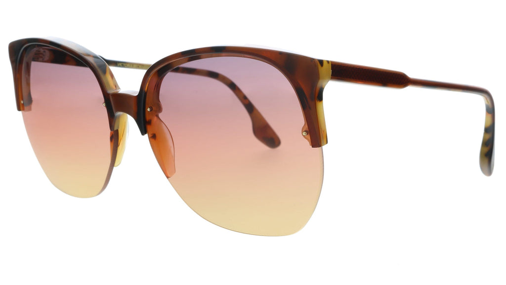 Victoria Beckham  Brown/Tortoise Semi-Rimless Oversize Sunglasses