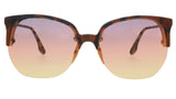 Victoria Beckham VB617S 44810 Brown/Tortoise Semi-Rimless Oversize Sunglasses