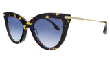Victoria Beckham  Havana Blue Classic Cateye Sunglasses