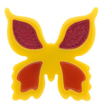 Prada Yellow Red Resin Butterfly Brooch Pin-one size