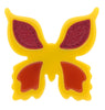 Prada Yellow Red Resin Butterfly Brooch Pin-one size