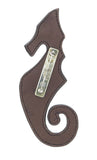 Prada Brown Leather Seahorse Brooch Pin-one size